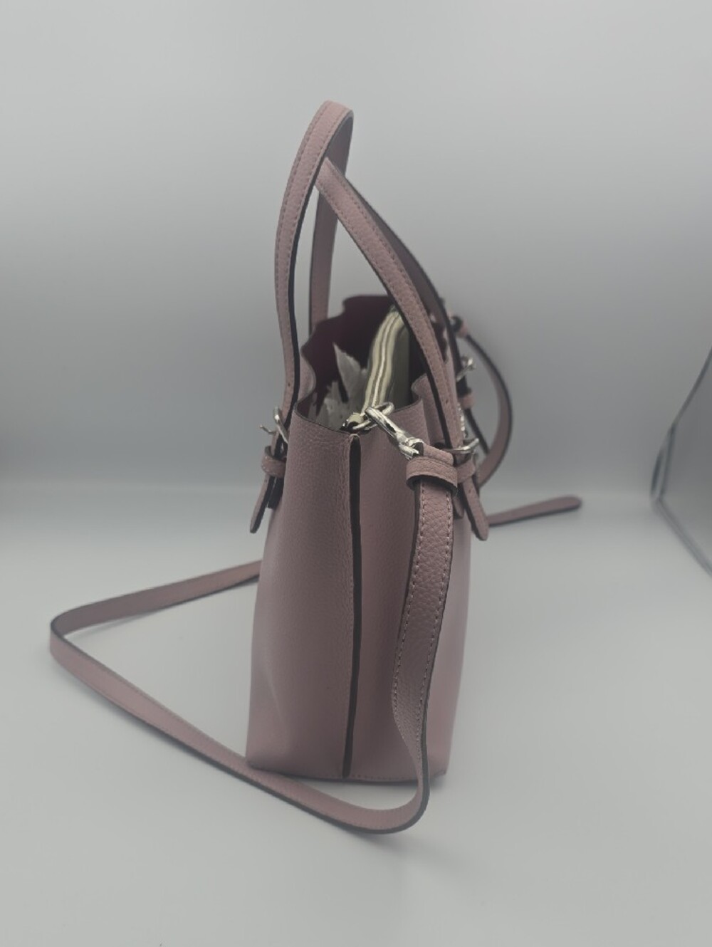 Coach Mollie 25 Ice Pink Leather Small Tote W/ Silver Hardware (EUC)π©Άππ©Ά - Picture 6 of 16
